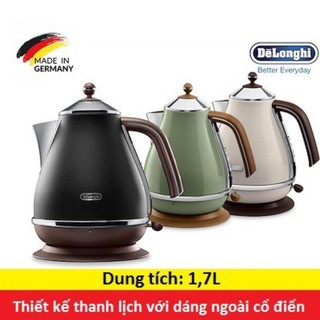 Ấm siêu tốc delonghi kbov2001, ấm đun nước, 1.7l, phong cách cổ điển, nhập đức, bh 12 tháng, nhadep_99
