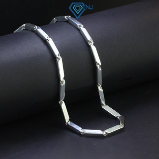 Dây chuyền nam không mặt sợi đốt vuông cao cấp, vòng cổ trơn bóng chất bạc 925 không gỉ DCK0112 - Trang Sức TNJ