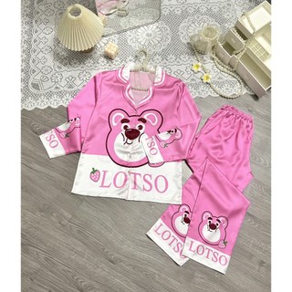 Đồ bộ pijama ANH MỸ mặc nhà chất liệu lụa satin in bộ cao cấp tay dài quần dài bigsize