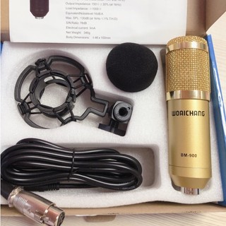 Mic thu âm BM900 MICRO Hát LIVESTREAM dành cho soundcard - hát cực nhẹ, âm thanh hay, lọc ồn tốt