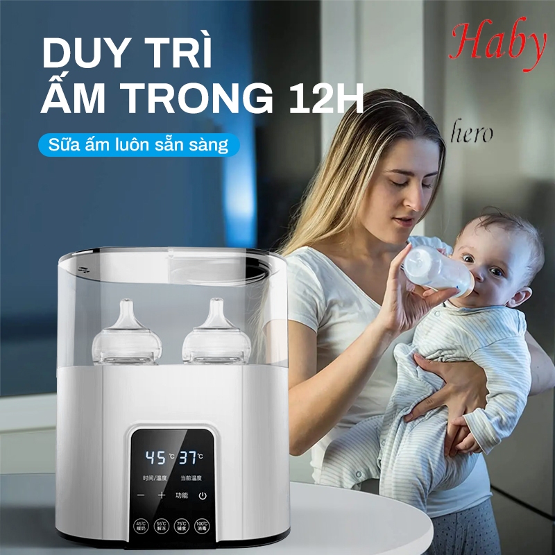 Máy Hâm Sữa Tiệt Trùng Đa Năng Cao Cấp Bằng Tia UV Màn Hình Cảm Ứng Máy