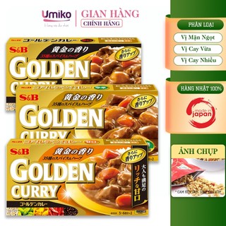 Viên Cà Ri Golden S&B Nội Địa Nhật Bản Siêu Thơm Ngon 3 Vị Hộp 158G