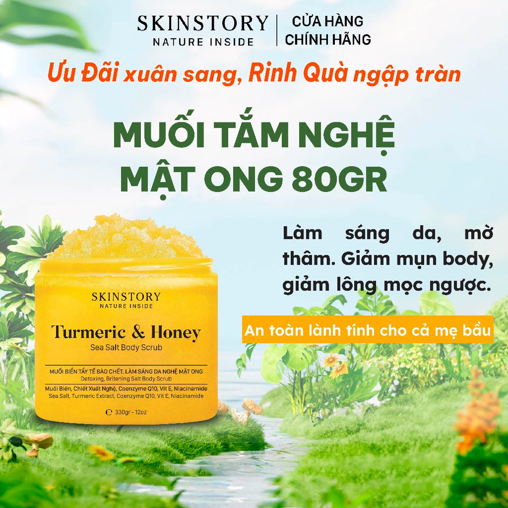 Tẩy tế bào chết nghệ mật ong Turmeric & Honey Salt Body Scrub 330gr, m