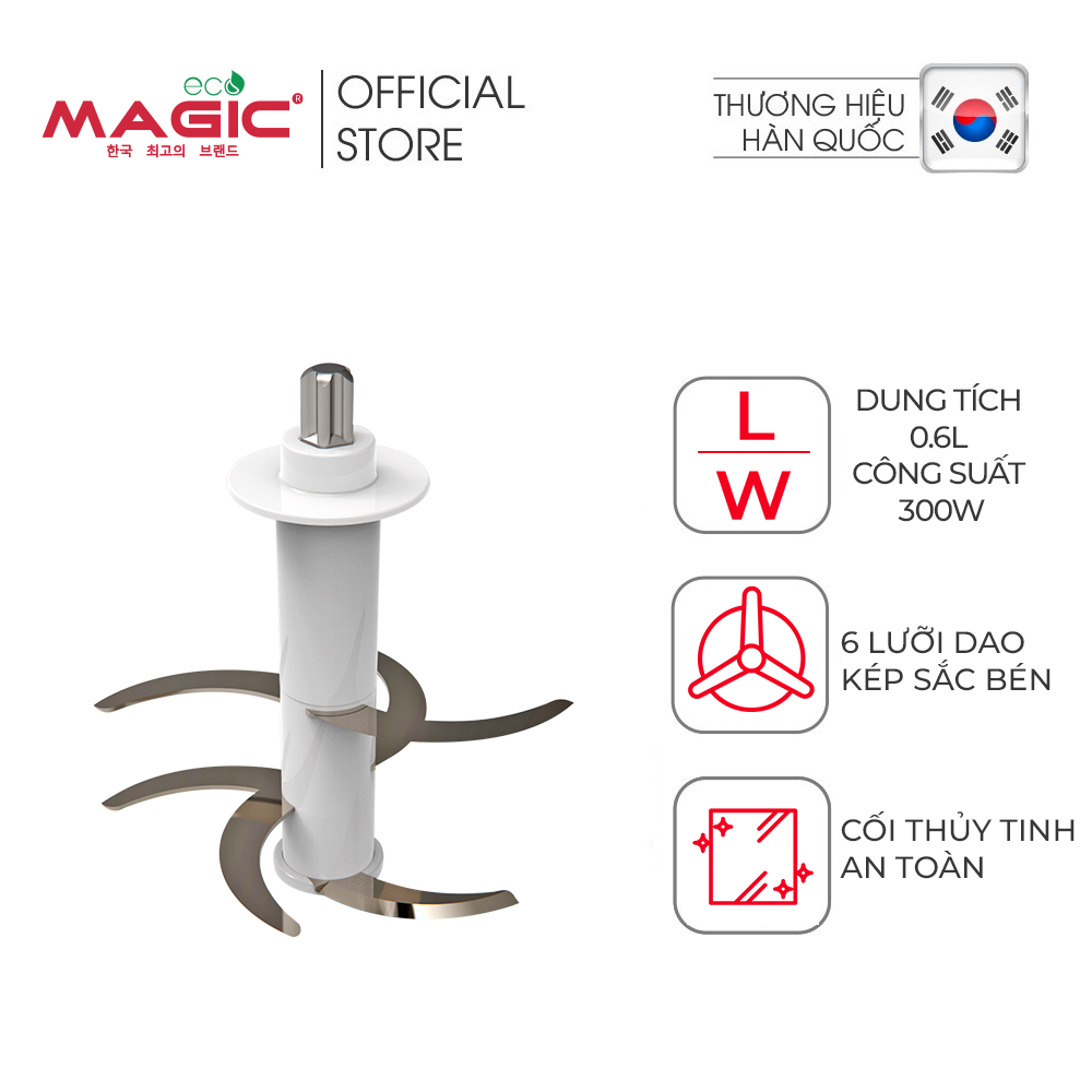 Máy xay thịt Magic Eco AC-14, cối thủy tinh, dung tích 0,6L, hàng chính hãng