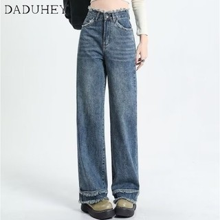 Quần jeans nữ ống xuông, quần bò nữ ống xuông tua rua 2 tầng hot đ53
