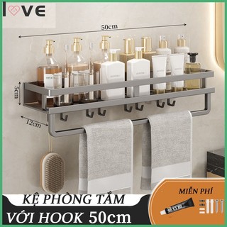 Kệ phòng tắm/Lắp Đặt Không Cần Khoan/Kệ Nhà Tắm Để Đồ Dán Tường Màu Đen Chất Liệu Nhôm Hàng Không Cao Cấp