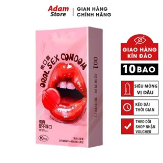 Bao cao su miệng Oral Sex hương dâu, bcs quan hệ bằng miệng vị dâu an toàn siêu mỏng