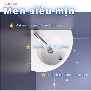 Chậu Rửa (Lavabo) Treo Góc L2014 - CAESAR (Hàng Chính Hãng)