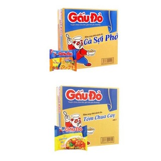 Thùng 30 gói mì gấu đỏ tôm chua cay 63g/ mì gà sợi phở gấu đỏ 63g