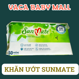 Khăn ướt người lớn SunMate khổ lớn 200x300mm gói 50 miếng