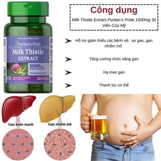 Bổ gan milk thistle 1000mg 30v + 8,5% shopee