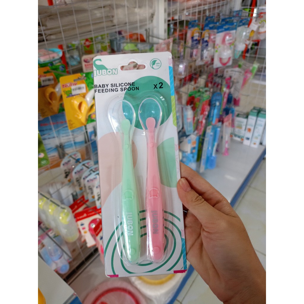 Combo 2 Muỗng Ăn Dặm Silicone Cho Bé Jubon