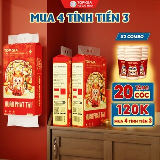 Khăn giấy Tết cao cấp treo tường Top Gia làm bằng gỗ nguyên sinh an toàn cho mọi làn da