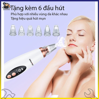 Máy hút mụn cao cấp tặng kèm 6 đầu hút, hút sạch mụn đầu đen, mụn cám, bã nhờn sử dụng pin sạc tiện lợi