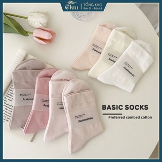 Combo tất trơn phong cách basic tone màu Patel dễ mix đồ - Ekiu Shop