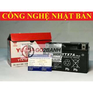 Bình GS YUASA YTX7A Attila đời đầu / đời 2 đít bầu, Attila Victoria đời đầu 2004-2005 (12V-7Ah)