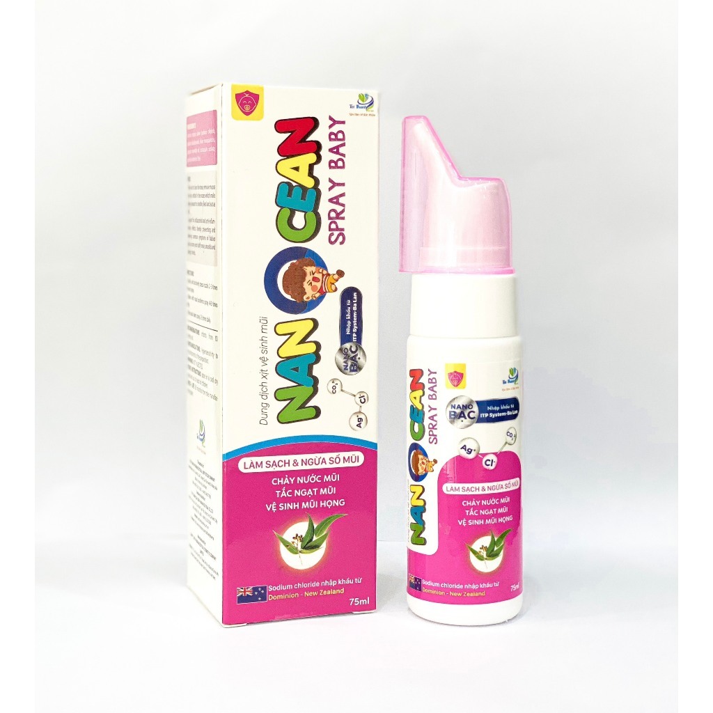 Dung dịch xịt mũi Nano Cean Spray Baby vệ sinh mũi cho trẻ em 75ml