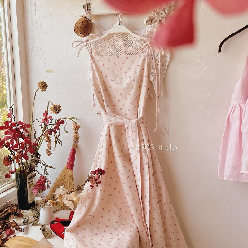 | 0303 studio | Đầm linen 2 dây dáng A - dòng Lan Chi