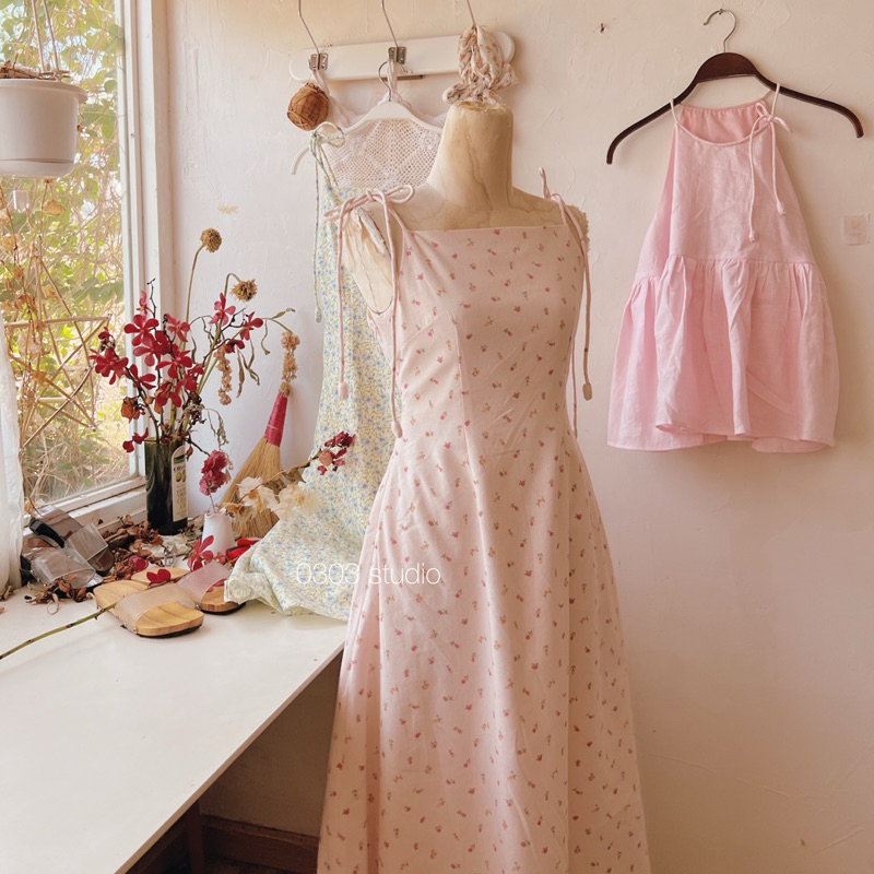 | 0303 studio | Đầm linen 2 dây dáng A - dòng Lan Chi
