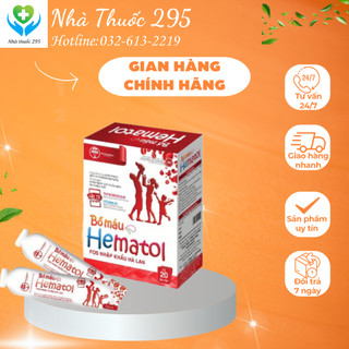 Gói bổ máu TW Hanopharco Hematol bổ sung sắt axit folic cho bà bầu người thiếu sắt hộp 20 gói