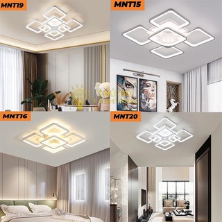 Đèn led ốp trần  ô vuông có 3 chế độ sáng tặng điều khiển bảo hành 12 tháng -5/8 ô vuông