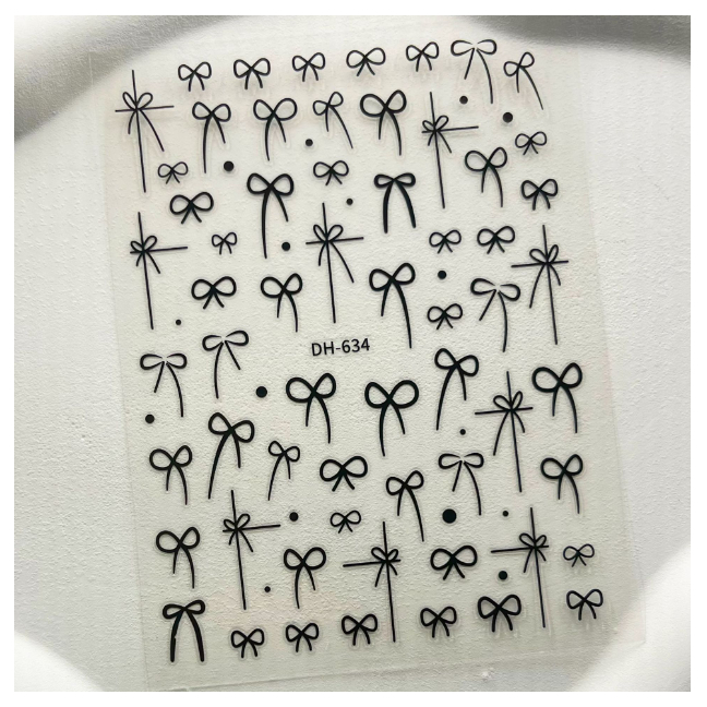 sticker nơ đen trang trí móng mã mới a