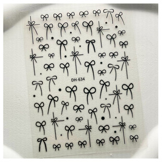 Sticker nơ đen trang trí móng mã mới a