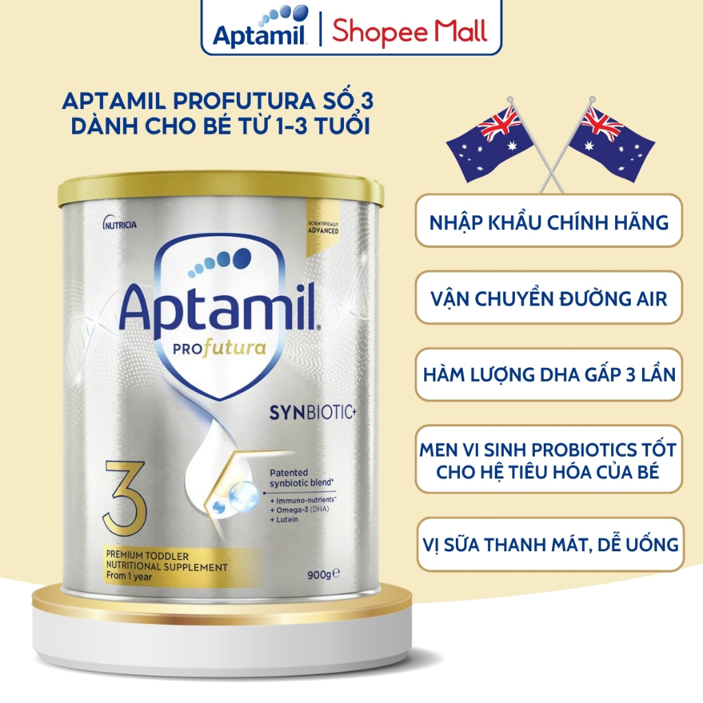 Sữa Aptamil Úc Số 3 Profutura Synbiotic 900g cho bé từ 1