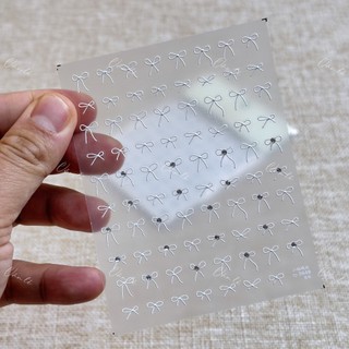 Sticker Lụa hình nơ dán nail trang trí móng