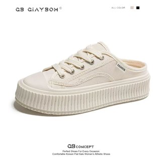 Giày Sục Thể Thao Nữ Đế Cao Màu Đen, Trắng Nhẹ Êm giayBOM B2884