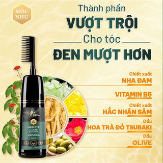 Dầu gội phủ bạc thảo dược hắc nhân sâm hàn quốc 300ml, thuốc nhuộm tóc đen kèm lược hiệu quả ngay lần gội đầu tiên