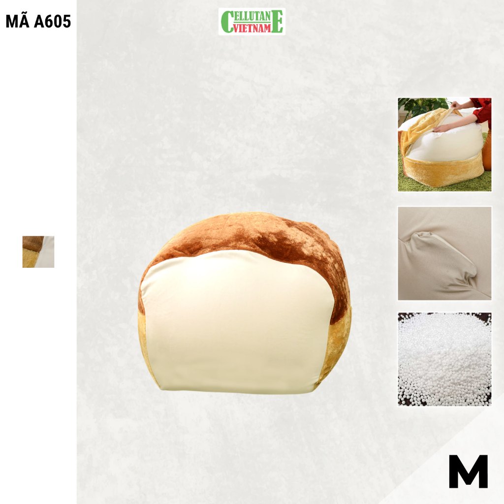 Ghế lười hạt xốp bánh mì Sandwich Cellutane Việt Nam A605 M r:53xd:53x