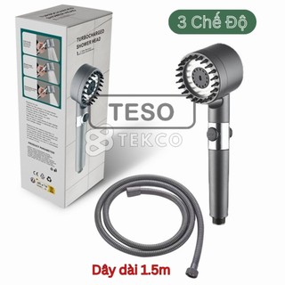 Bộ vòi hoa sen tăng áp 3 chế độ kèm dây vòi - đầu vòi sen massage tăng áp - tesovn