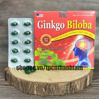 [Mẫu đỏ] Viên uống bổ não GINKGO BILOBA 240mg giúp tăng cường trí nhớ, tăng tuần hoàn máu não, ngừa tai biến – HỘP 100v