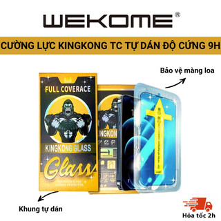  Kính cường lực khung tự dán KINGKONG TC độ cứng 9H cực cao, bảo vệ màn hình cho iphone 11 12 13 14 15 promax