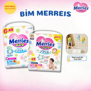 [MẪU MỚI 2023][CỘNG MẾNG]Bỉm Merries Nội Địa Nhật Bỉm ❤️ Dán/ Quần merries Nội Địa thêm miếng S76/M60/L58/L50/XL44/XXL28