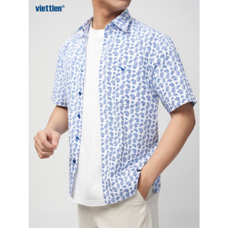 Sơmi ngắn tay VIETTIEN SMART CASUAL phom Regular lai ngang vải sợi hoa hồng - 6S0640NR1/SNHZ