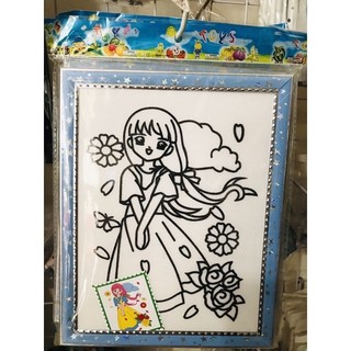 Tranh khung xốp tô màu nước 17x22cm