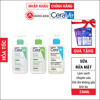  Sữa Rửa Mặt CeraVe SA Smoothing, Hydrating, Foaming Cleanser - Cho Da Dầu Mụn, Khô, Nhạy Cảm (AZGoo)