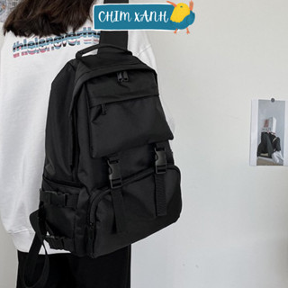  Balo đi học nam nữ balo unisex basic trơn đen xinh xắn cá tính nhiều ngăn thời trang hàn quốc ulzzang chống nước CX20 
