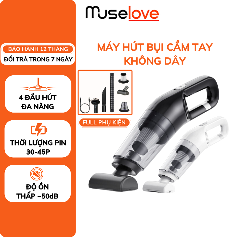 Máy Hút Bụi Cầm Tay DELADEP Không Dây Đa Năng, Hút Bụi Giường, Ô Tô 25000PA Thiết Kế Nhỏ Gọn, Tiện Lợi Dễ Sử Dụng