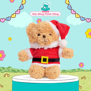 Gấu Bông Teddy Đội Mũ Noel Cao Cấp Siêu Dễ Thương Kích Thước 20cm, Gấu Bông Noel Làm Quà Tặng Giáng Sinh Dễ Thương
