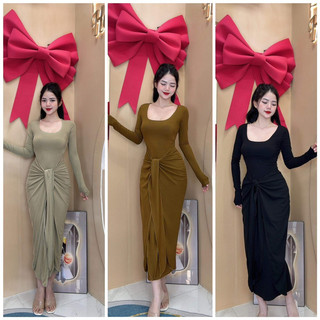 Đầm body cổ U co dãn mặc được nhiều kiểu Kho sỉ Hải Chuyền Đ22
