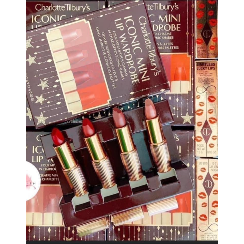 Set 4 son Charlotte TilBury Iconic Mini Lip Wardrobe
