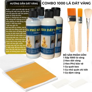 Combo 1000 lá dát vàng gốc PU đầy đủ dụng cụ