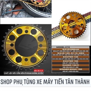 Nhông sên xích dĩa tải ATE 7ly 415 sên vàng 130 mắc winner ex135 ex150 wave s110 rs100 funeo dream sirius jupiter sonic