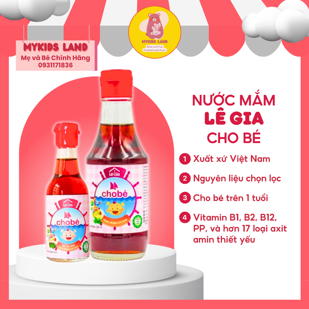 [DATE T10.2025] Nước Mắm LÊ GIA Cho Bé Ăn Dặm Chiết Xuất Cá Cơm - Giảm Mặn Chai Nhỏ 60ml / Lớn 200ml