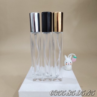 100 Chai chiết nước hoa 10ml VUÔNG CAO - Lọ chiết, ống chiết thủy tinh