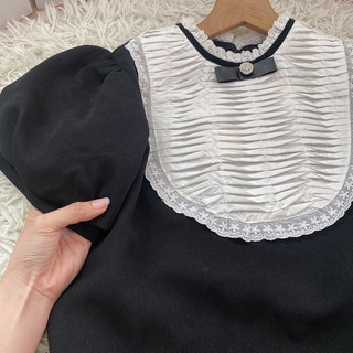 Set áo váy xoè cổ dập ly 577