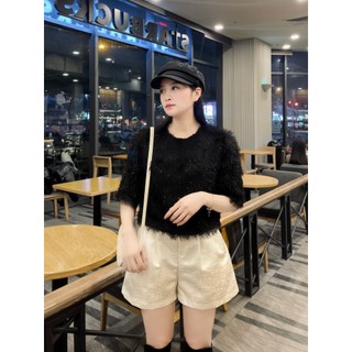  MYAN DESIGN Quần Shorts Nữ Xếp Ly Chất Liệu Tafta Qvn012406 